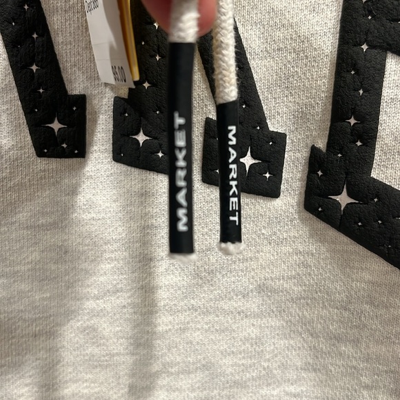 Market unisex hoodie heather grey size small men /woman medium - Picture 6 of 9